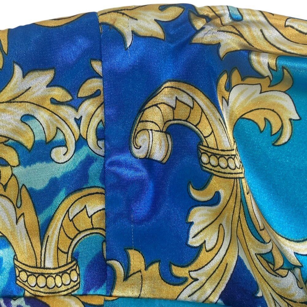Vtg Cache Formal Mermaid Dress | 2 | Turquoise Scroll Leopard | Formal Prom Gala - Picture 5 of 8